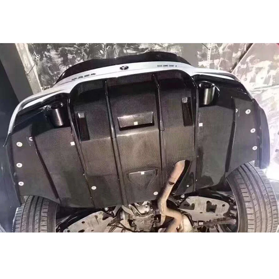 لسيارات BMW 3 series F30 F35 320 330 GEEX نمط ألياف الكربون مانع صدمات خلفي للسيارة الناشر الخلفي الخائن سبويلر عودة الشفاه تحويلة طقم الجسم #3