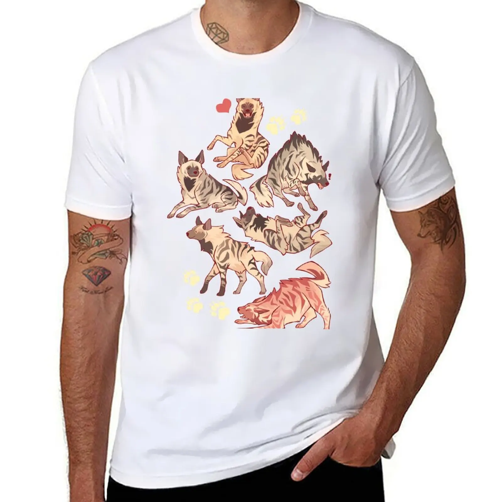 

Striped hyena no text T-Shirt man tshirt t shirts for man pack cotton T-Shirt