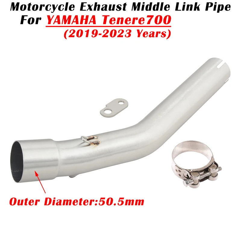 

For YAMAHA Tenere700 Tenere 700 2019 2020 2021 2022 2023 Motorcycle Exhaust Escape System Modified Muffler 51mm Middle Link Pipe