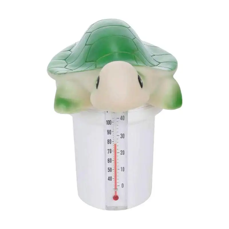 Turtle Chlorine Floater Pool Chlorine Holder With Built-in Thermometers 2 In 1 Pool Chlorine Floater Pool Tablet Floater For