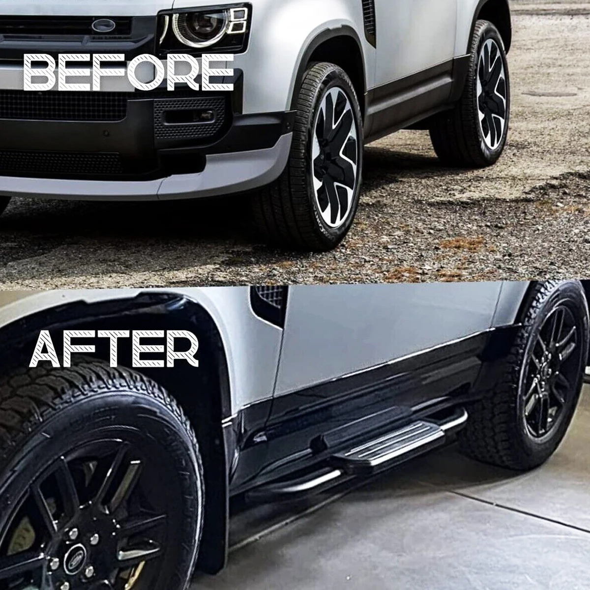Side Steps Fit For Land Rover Defender 90 L663 2020-2024 Running Boards Sideboards Extension Rocker Plate Lip Rocker Panels