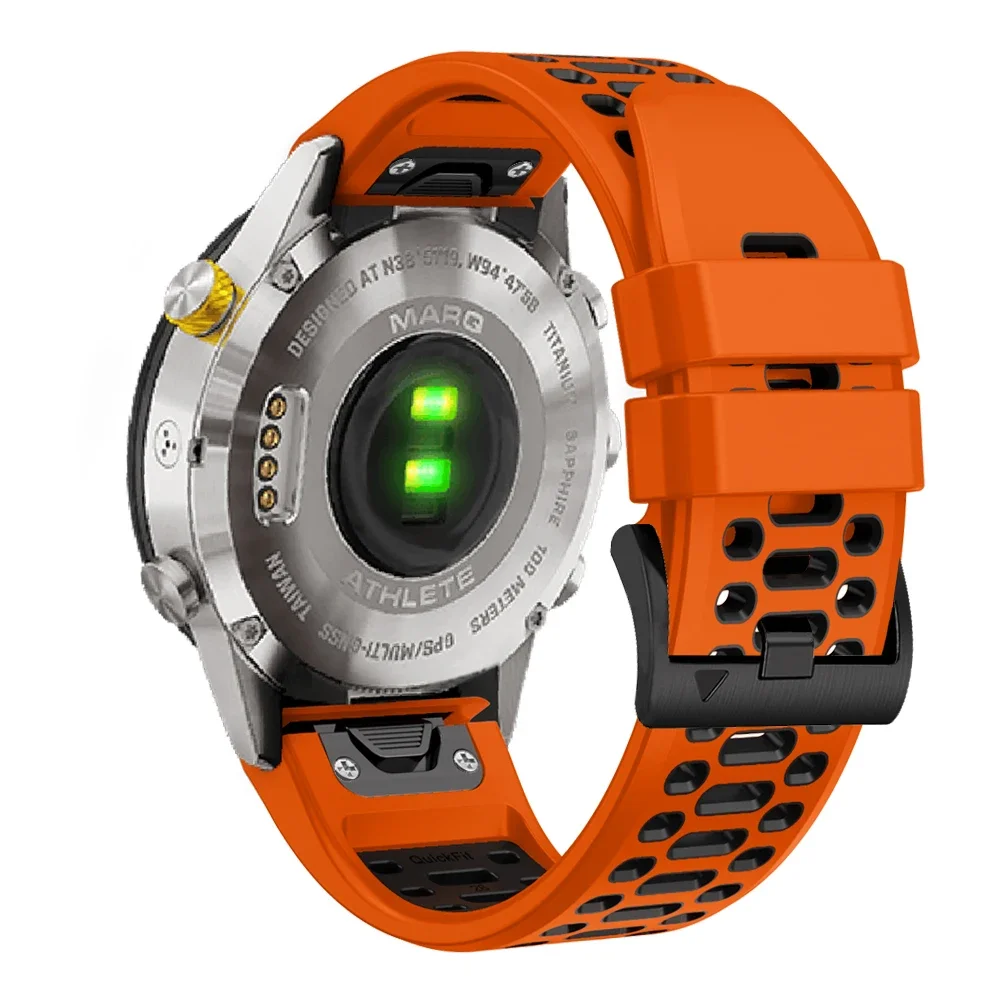حزام ساعة رياضي جديد بلونين قابل للتنفس لـ Garmin Fenix 7X 7 Pro 6X 6 Pro 5 5X Plus/Epix Pro 2 47 51 Quickfit 26 مللي متر 22 مللي متر حزام
