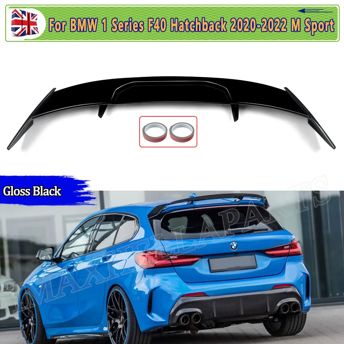Spoiler sul tetto posteriore nero lucido per BMW SERIE 1 F40 118i 120i 2019 2020 2021 2022 MP STYLE spoiler sul tetto posteriore SE SPORT LIP WINGS