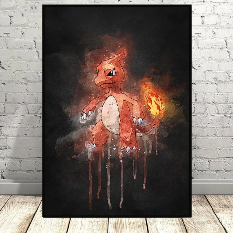 Pokemon Charizard Hot Anime Poster Children Gifts Prints Cartoon Character Picture Wall Home Decoration Paintings Living Room