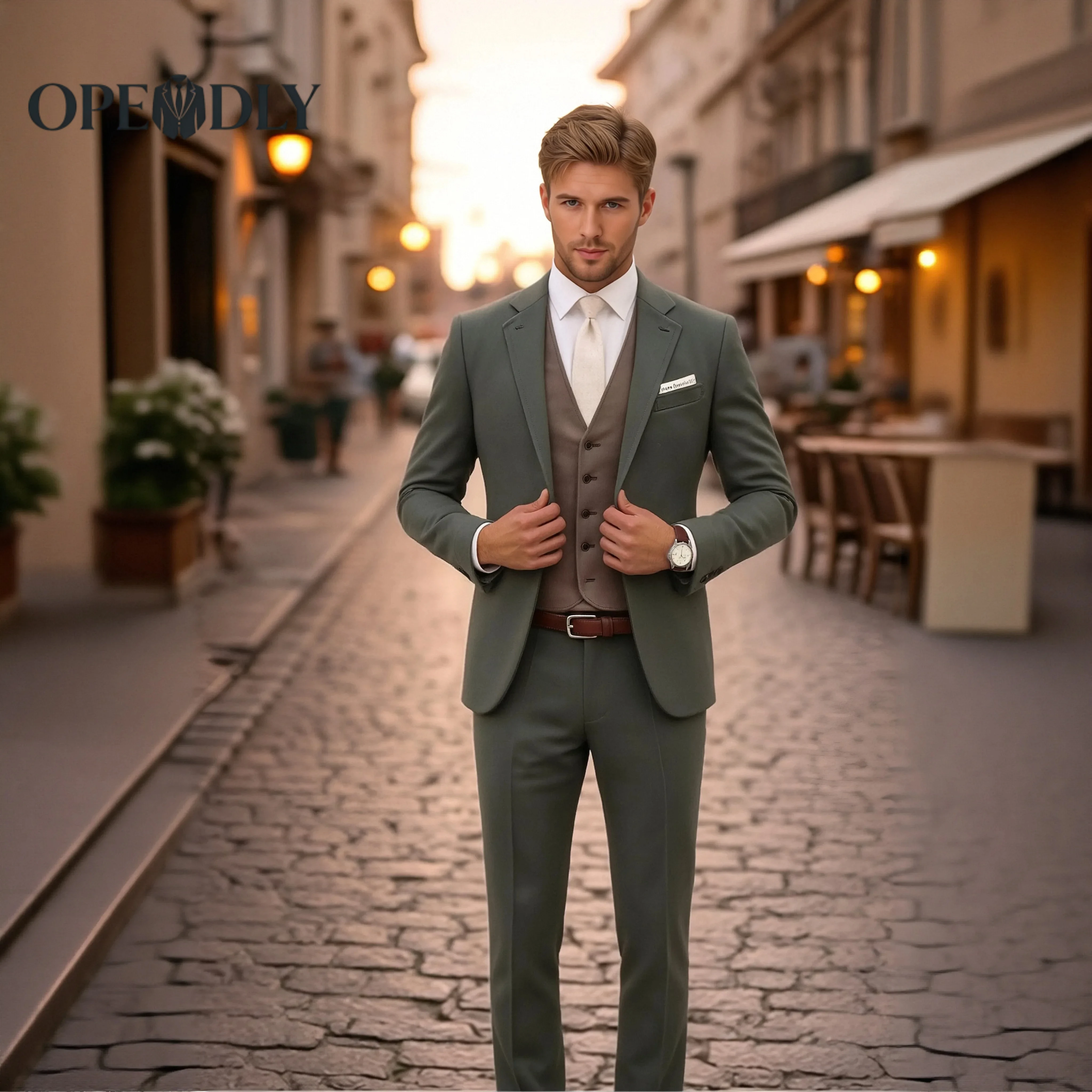 

Luxury Mens Three Piece Suit Custom Tailored for Wedding Groom Business Formal Attire and Tuxedo