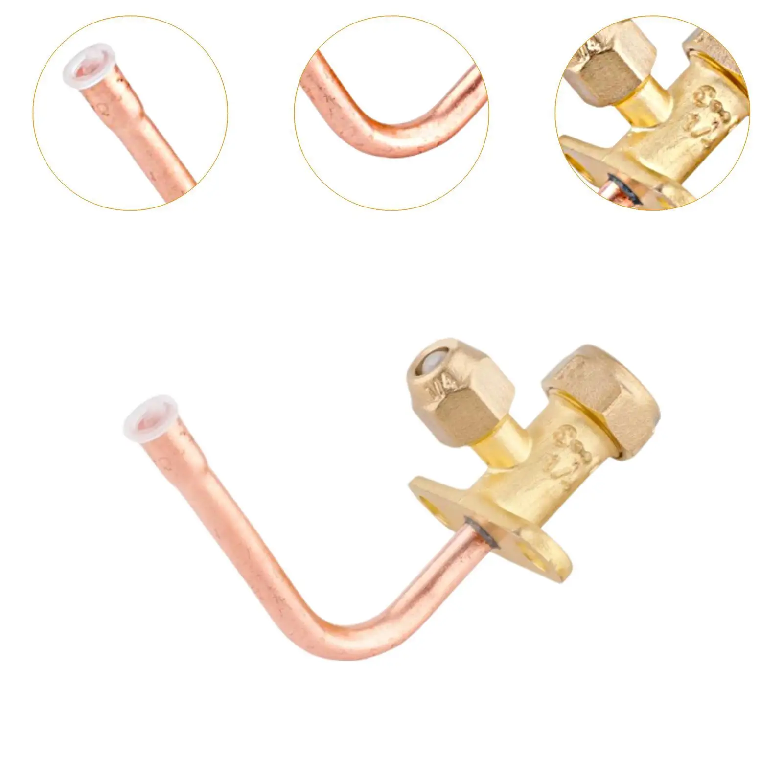 Air Conditioner Stop Valve Brass Easy to Install Maintenance Sturdy Repair Service Valve High and Low Pressure Stop