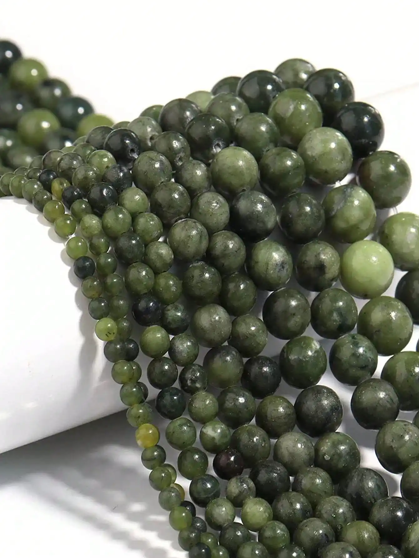 

4 6 8 10 12MM Natural Southern Jade Dark Color Southern Jade Beads Round Loose Spacer For Jewelry Making Diy Bracelet Accessory