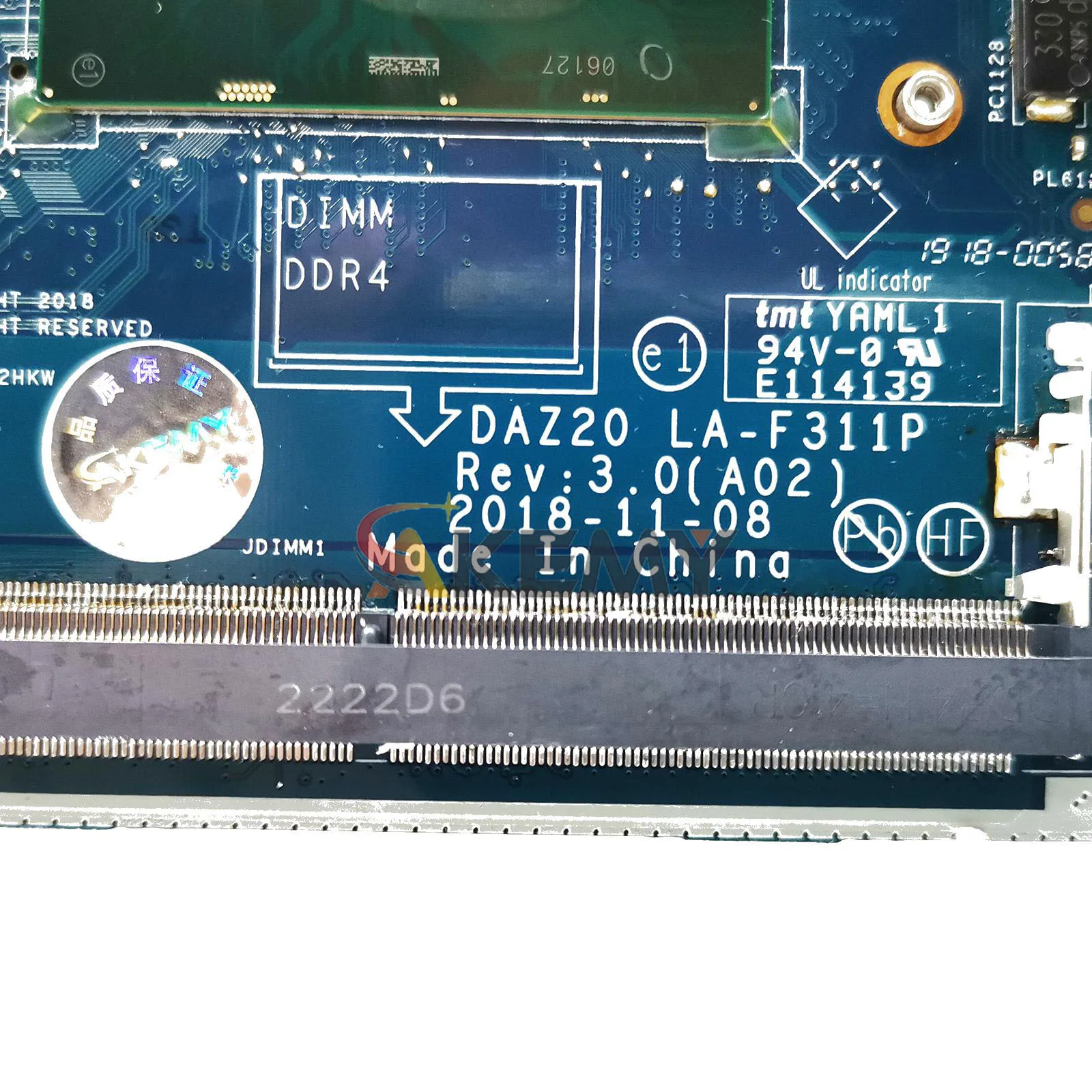 ノートブックメインボード Dell Latitude 7290 7390 LA-F311P i5-8350U i7-8650U CPU 0MXW44 0T46Y8 0N1RRT テスト済み OK