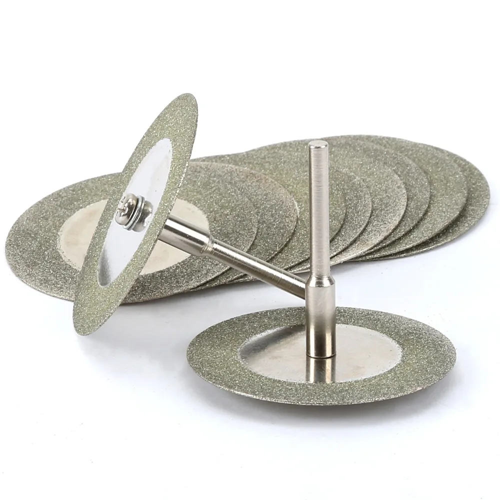 Mini Diamante Lâmina de Serra Diamante Corte Discos Roda com Peças Conexão mm Haste para Dremel Broca Ajuste Ferramenta Rotativa 10 Peças 40 mm