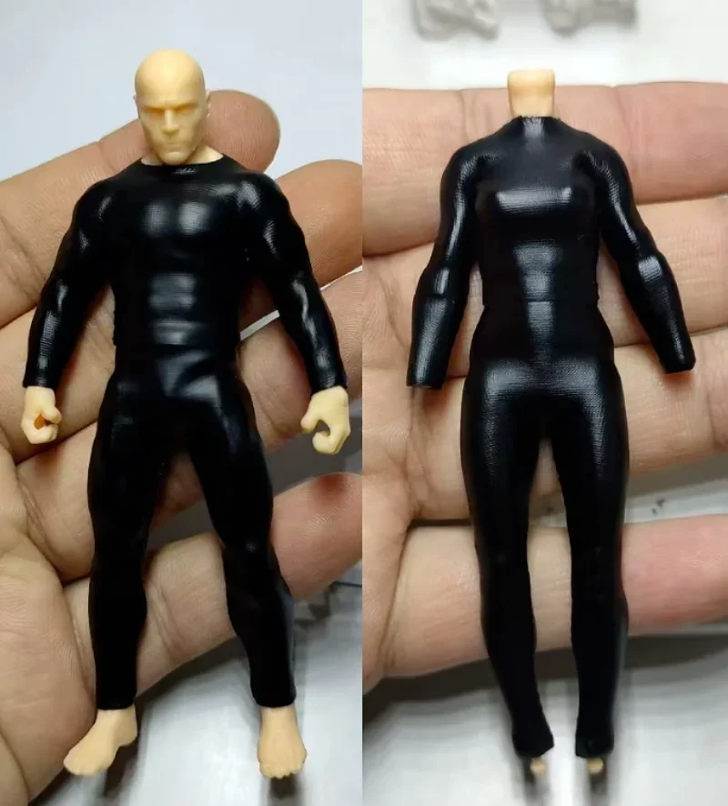 1/18 Scale Black Tight Fitting Suit Set（Top & Pants) Model for 3.75''Female&male