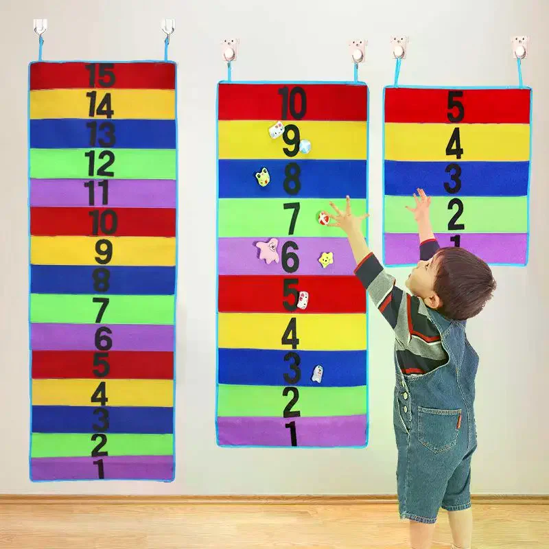 1 Set Number Fun Sports Game Height Ruler Children Touch High Jump Carpet Bounce Trainer Growth Promoting Toy Indoor Activity view 3