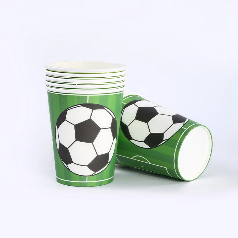 Fußball-Themenparty Tischgeschirr Teller, Becher, Servietten & Strohhalme Fußball-Geburtstagsdekoration für Erwachsene und Kinder – Detail 6
