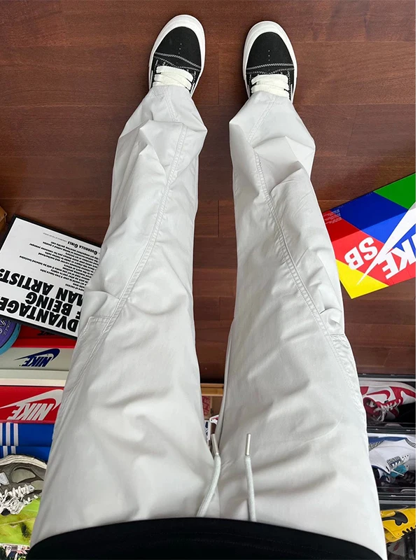 

Qui Dry Ice Silk мужские летние тонкие свободные широкие брюки для спецодежды винтажные американские брюки десантника прямые брюки повседневные...