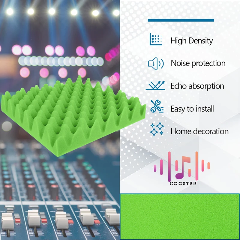 لوحة رغوة صوتية عازلة للصوت 6/قطعة مواد امتصاص للضوضاء عزل الصوت على الحائط لتسجيل موسيقى الاستوديو