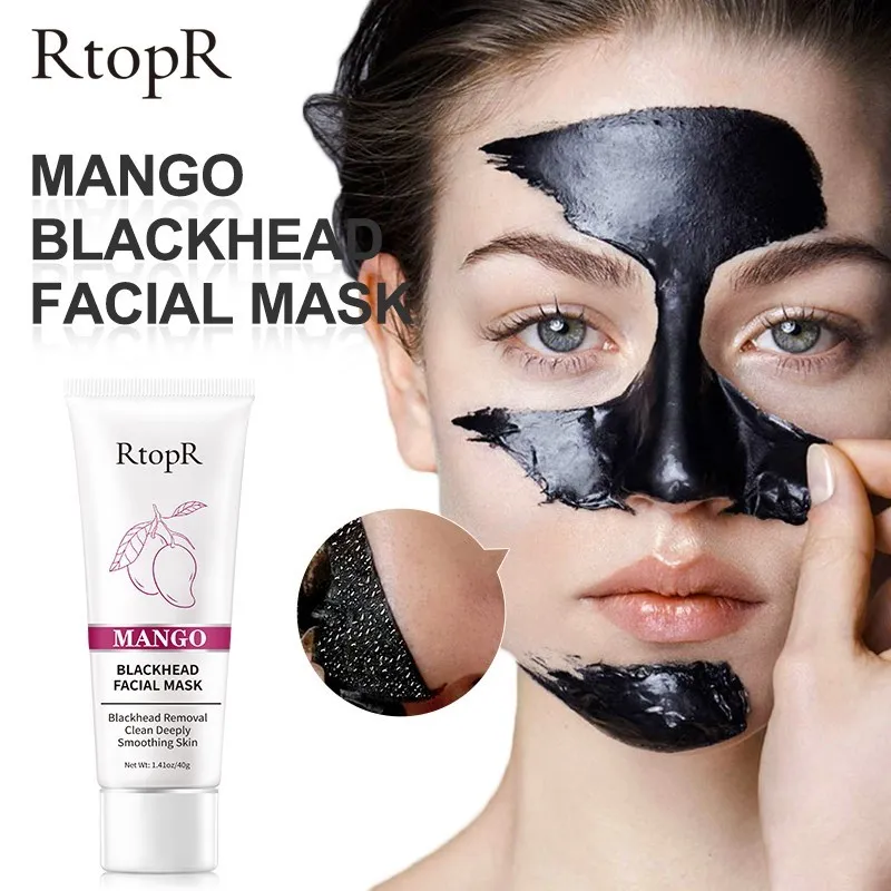 

RtopR Mango BLACKHEAD FACIAL MASK Clean Deeply Tearing Black Mask Peeling Acne Treatment Unisex Deep Cleansing Skin Care