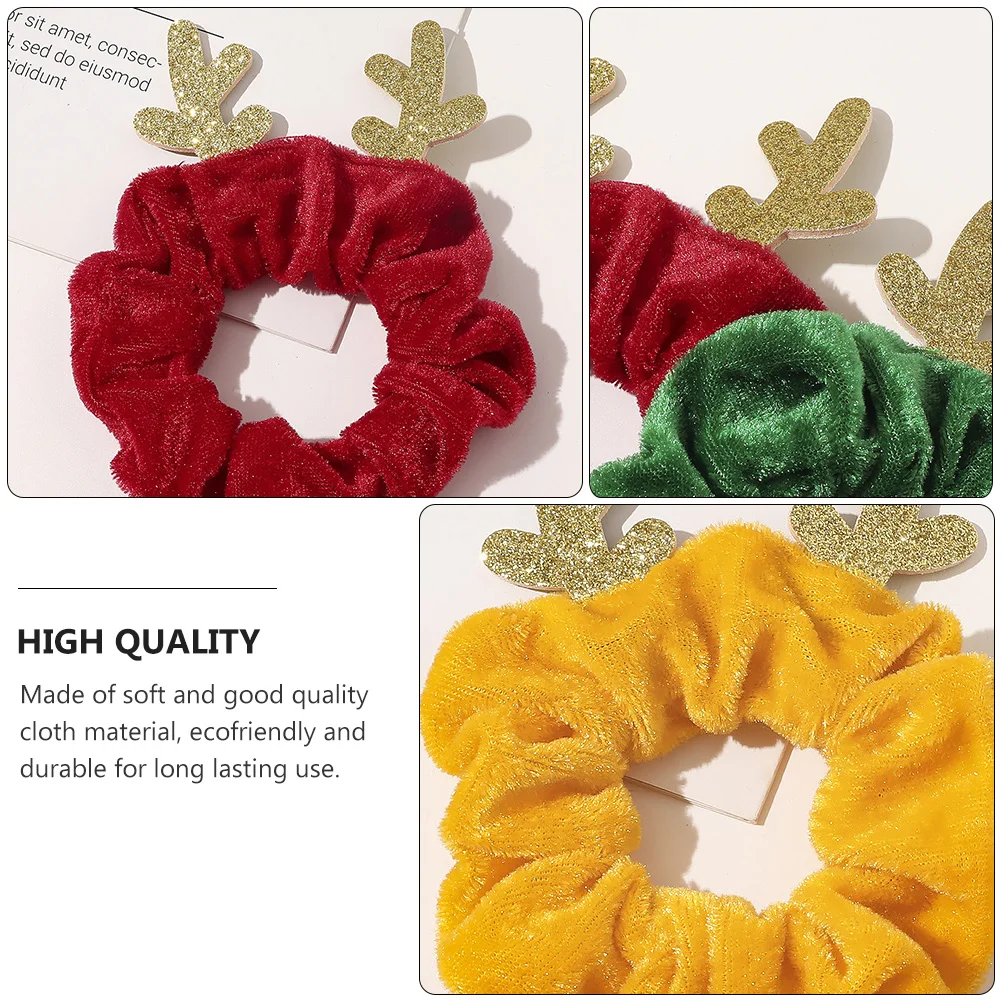 

Christmas Hair Scrunchies Elk Velvet Ring Accessories for Girls Cloth Ropes Baby