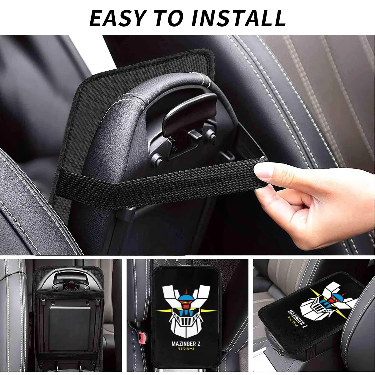 Actarus Mazinger Z Center Console Cover Pad per auto Robot Grendizer Goldorak Car Decor accessori bracciolo Cover Mat Leather