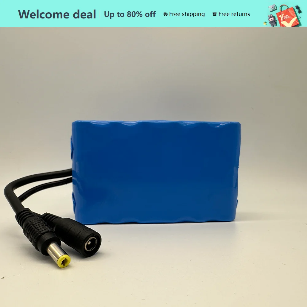 

2025 NEw Portable Super 12V 60000mah Rechargeable Lithium Ion Battery Pack Capacity DC 12.6v 60Ah CCTV Cam Monitor + Charger