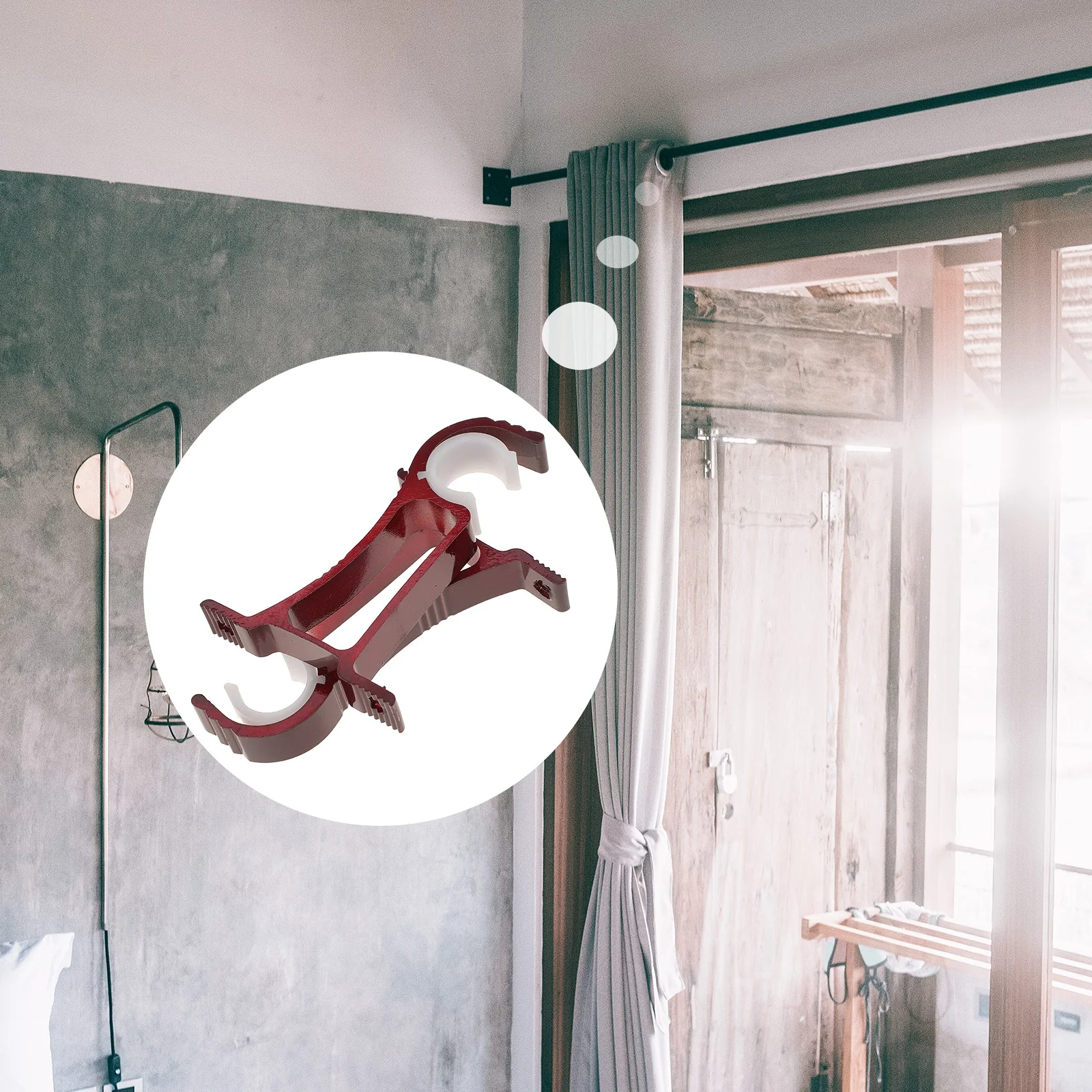 

4pcs Aluminum Alloy Thickened Curtain Rod Brackets For Wall 5/8 Inch Curtain Holders Mounting Hardware Home Decor