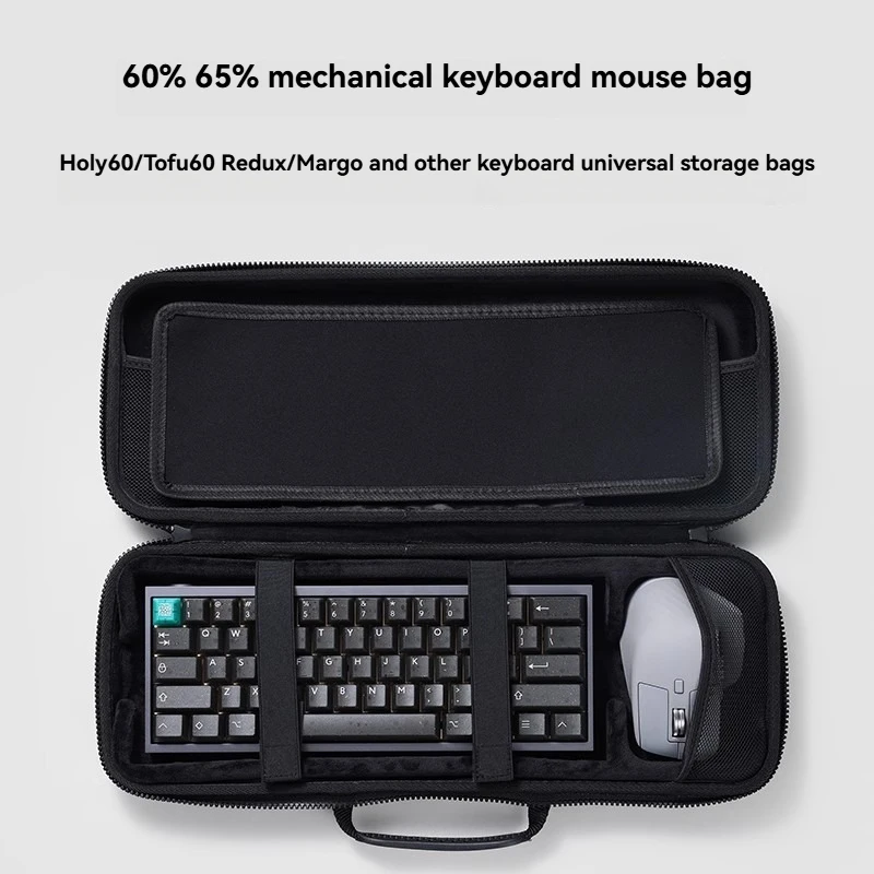 

KBDfans Mechanical Keyboard Bag Custom Keyboard and Mouse Dust Storage Hard Shell Handbag for 60%65% Layout Computer Accessories