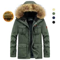 Optics Parkas à capuche pour hommes, veste d'hiver, vêtements d'extérieur Smile, chapeau en fourrure de coton, coupe-vent extérieur, grande taille 8XL