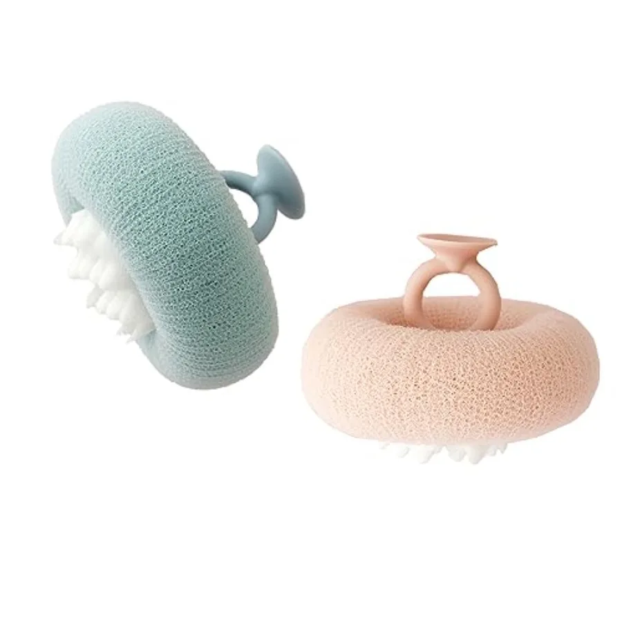 

2 Pack Bath Body BrushExfoliating Body Scrubber Bath Sponge Brush to Scrub The Body and Enjoy The Shower PinkandBlue …