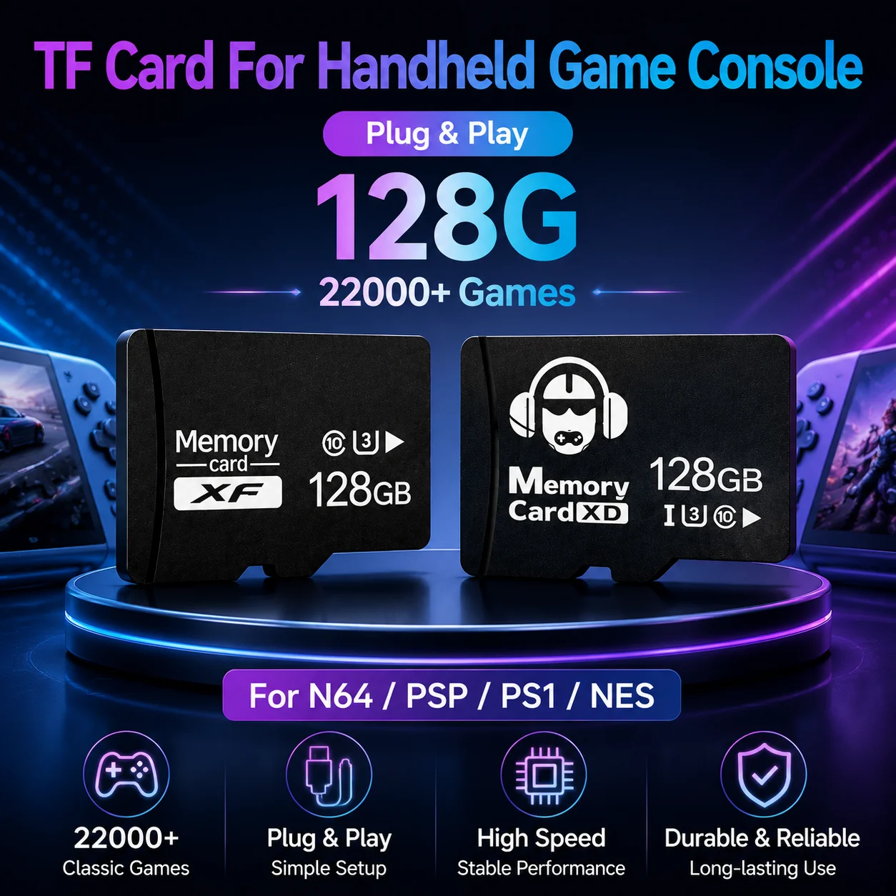 การ์ดเกม TF ขนาด 128G สำหรับคอ - Memory Card Ps1 บทวิจารณ์และราคา