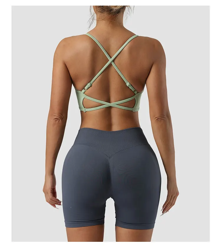 Sports Bra Seamless Spandex Woman Fitness Elastic Breathable Breast Enhancement Leisure Sports Underwear image 2