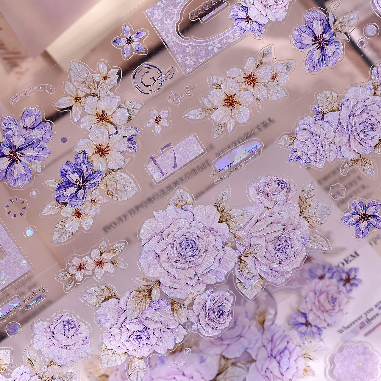 55mm*6m Vintage Flower Lace Border Landscape PET Tape Creative DIY Journal Material Collage Scrapbook Stationery