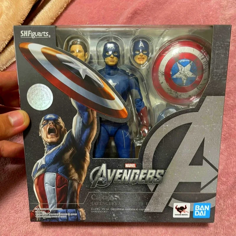 Original Bandai Shf Ml Legends Thor Captain America Action Figure Toys The Avengers Figurine Movable Model Gift Boy Toys