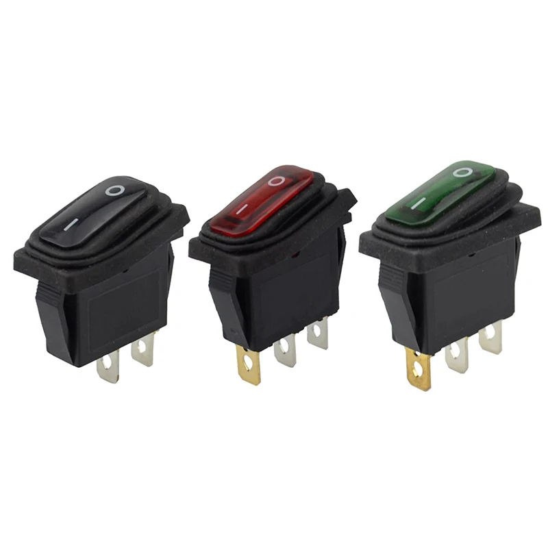 Heavy Duty 3 Pin Sealed Waterproof Car Marine Toggle Rocker Switch Car Toggle LED Rocker Switch Button