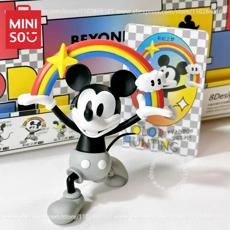 MINISO Blind Box Disney Mickey's Search for Color Collection Trendy Figures  Kawaii Models Anime Peripheral Children's Toy Gift