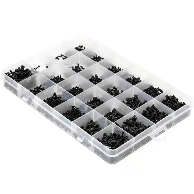 650pcs Cross Recessed Round Pan Head Machine Screws Set M1.4 M1.7 M2 M2.5 M3 Mini laptop computer Phillips
