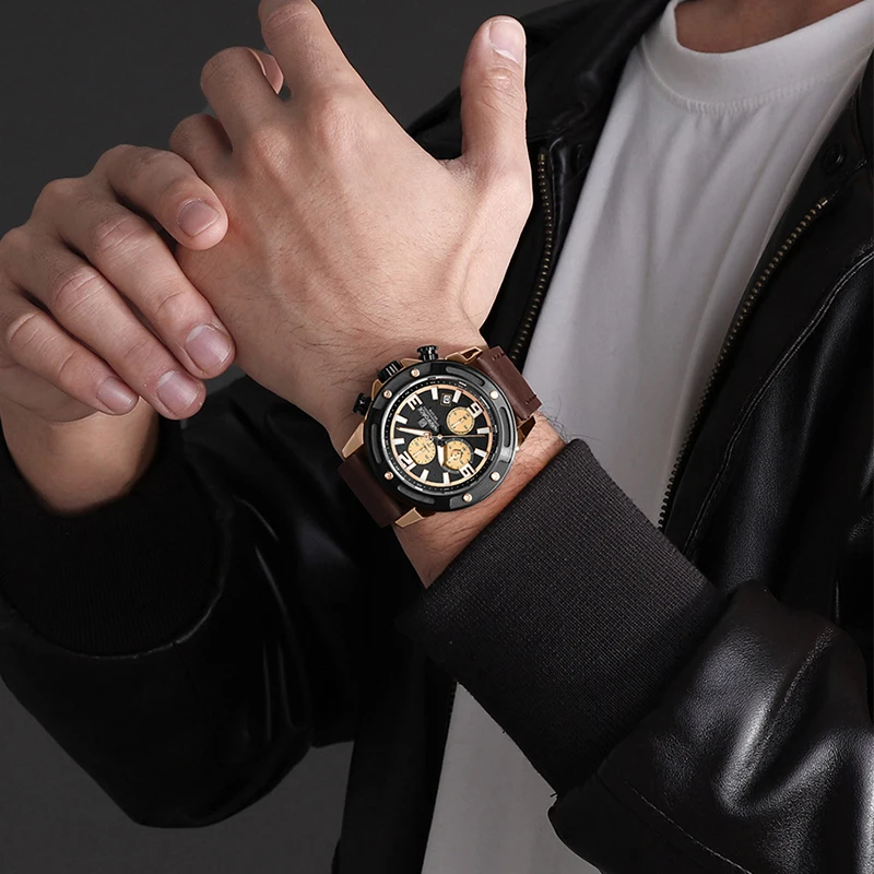 Nuovo stile NAVIFORCE orologi da uomo di lusso di alta qualità moda di lusso 3ATM orologio da uomo al quarzo impermeabile all'aperto delle migliori marche 2025