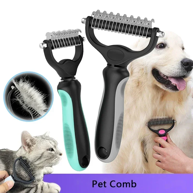 

Pet Hair Removal Comb Cat Dog Brush Pet Hair Grooming Tool Puppy Hair Shedding Combs Pet Fur Trimming Dematting Deshedding Brush