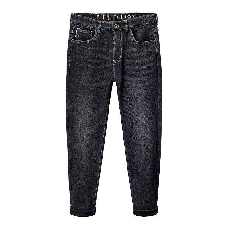 Jeans spessi foderati in pile invernali da uomo 2023 nuovi pantaloni giovanili moda uomo Casual Fashion Brand Ins High-End pelliccia di visone Street Tr