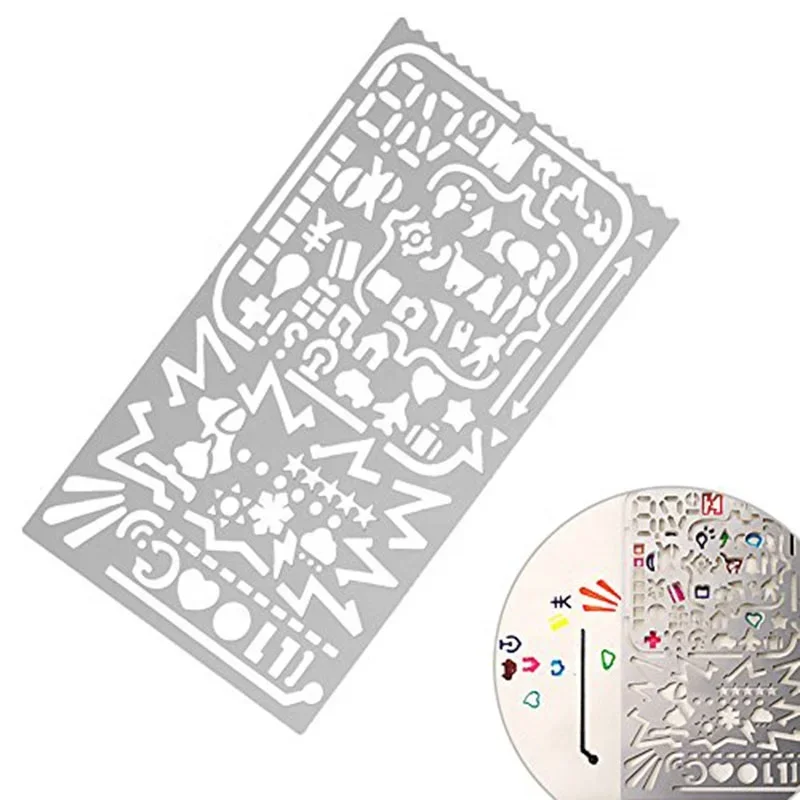 Custom Painting Stencils Drawing Template Ruler Planner Scrapbook Photo Album Metal Stencils Journal