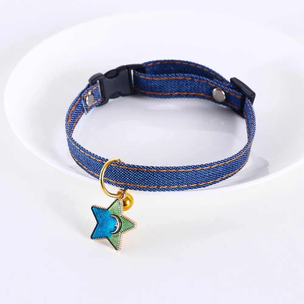 Multicolor Cat Collar Pet Collar for Kitten Dog Bow Tie Adjustable Neck Strap Cute Moon Star Puppy Cat Necklace Pets Accessories