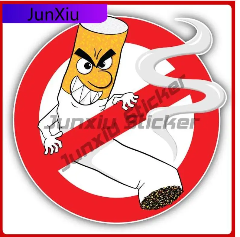

Funny No Smoking Sign Vinyl Sticker Suv Camper Windshield Bumper Waterproof Car Decal Cover Scratches Decoration Accessory Pvc