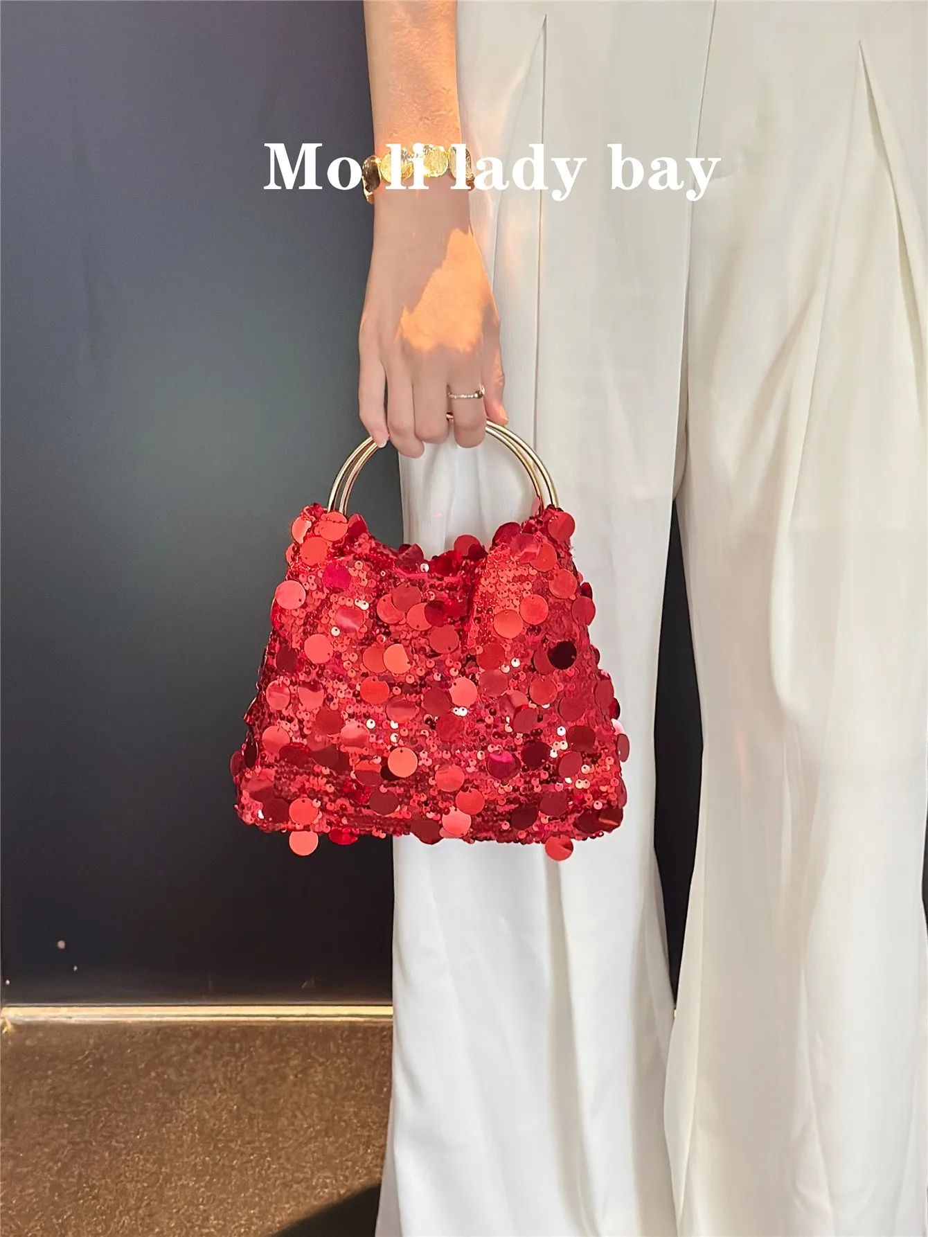 

Glitter Shiny Sequins Banquet Bag Luxury Women Handbag Wedding Party Clutch Purse Fashion Exquisite Evening Bag Shoulder Bag