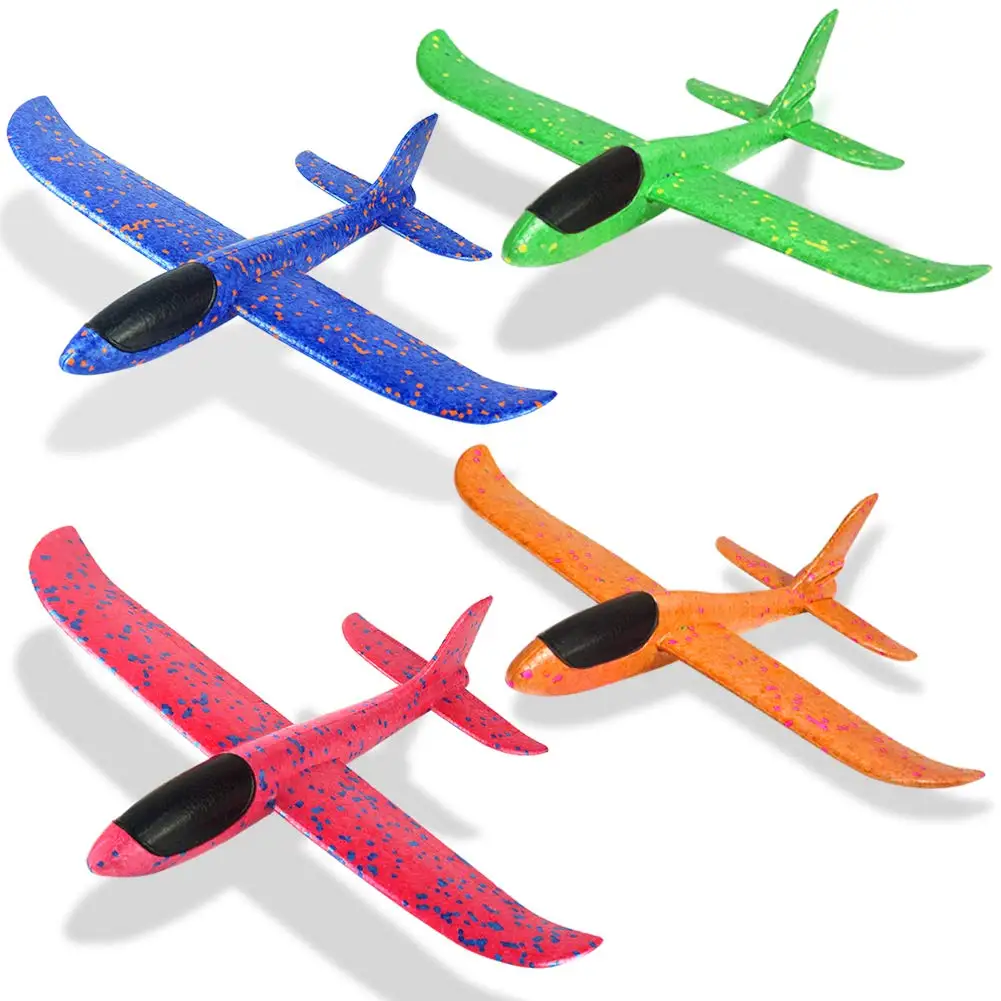 1/2/4Pcs Airplane Toys 18.9inch Large EVA Foam Aircraft Toy Hand Throw Flight Glider Aircraft Kids Outdoor Sport Gift Toys