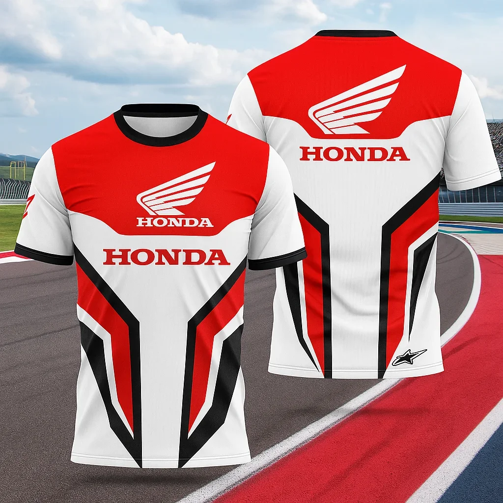 

2025 HONDA HRC Motorcycle Tops 3d Printed Men and Women T-shirts Made of 140g Mesh Fabric, Designed in an Intelligent Factory