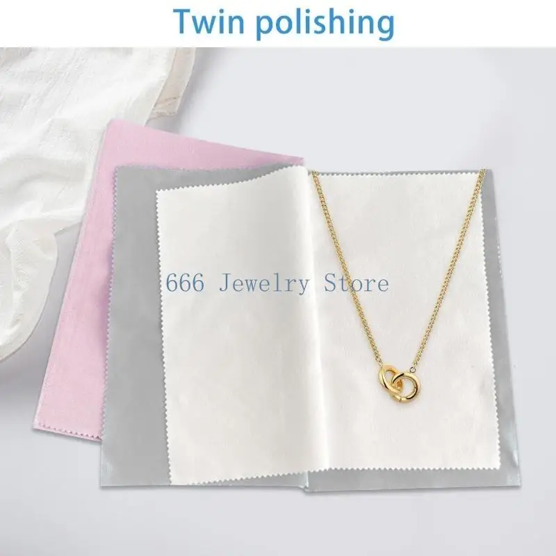 F2TD Silver Cleaning Cloth Double Sided Jewelry Polishing Cloth Reusable Polishing Cloths for Coins Watches and Cutlery