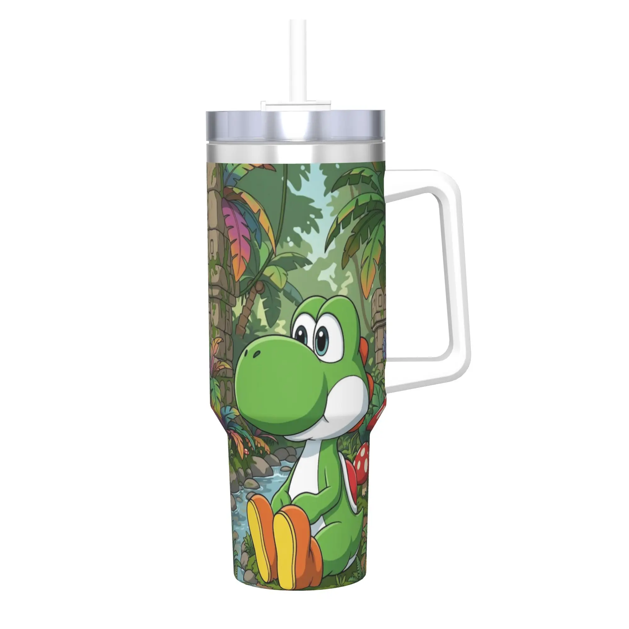

Y-yoshis Cartoon Tumbler With Straw Stainless Steel Mug Cups Double Wall Vacuum Insulated for Cold Or Hot 40oz