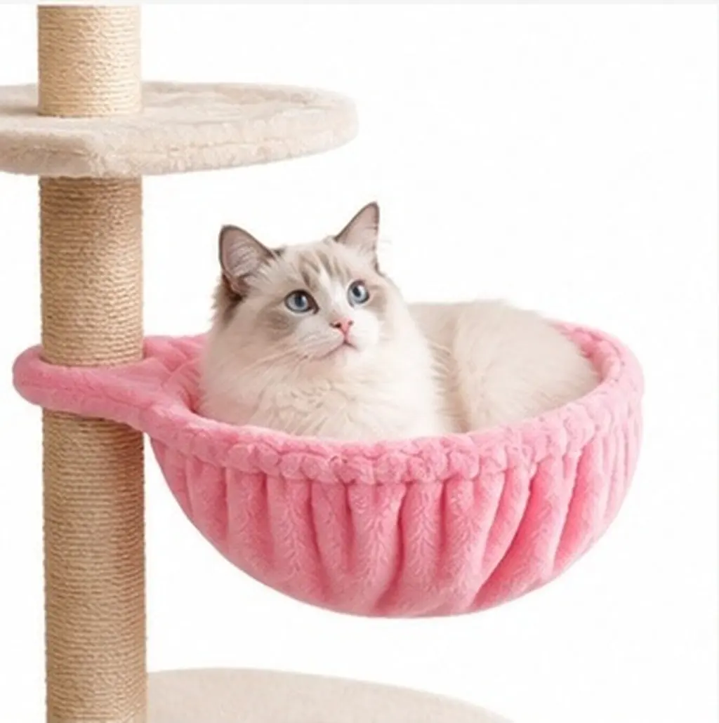 猫用キャットツリー交換用バスケット、吊り下げ式猫用ハンモックベッド、丸型、大判、スプーン型、柔らかい素材、猫用交換部品