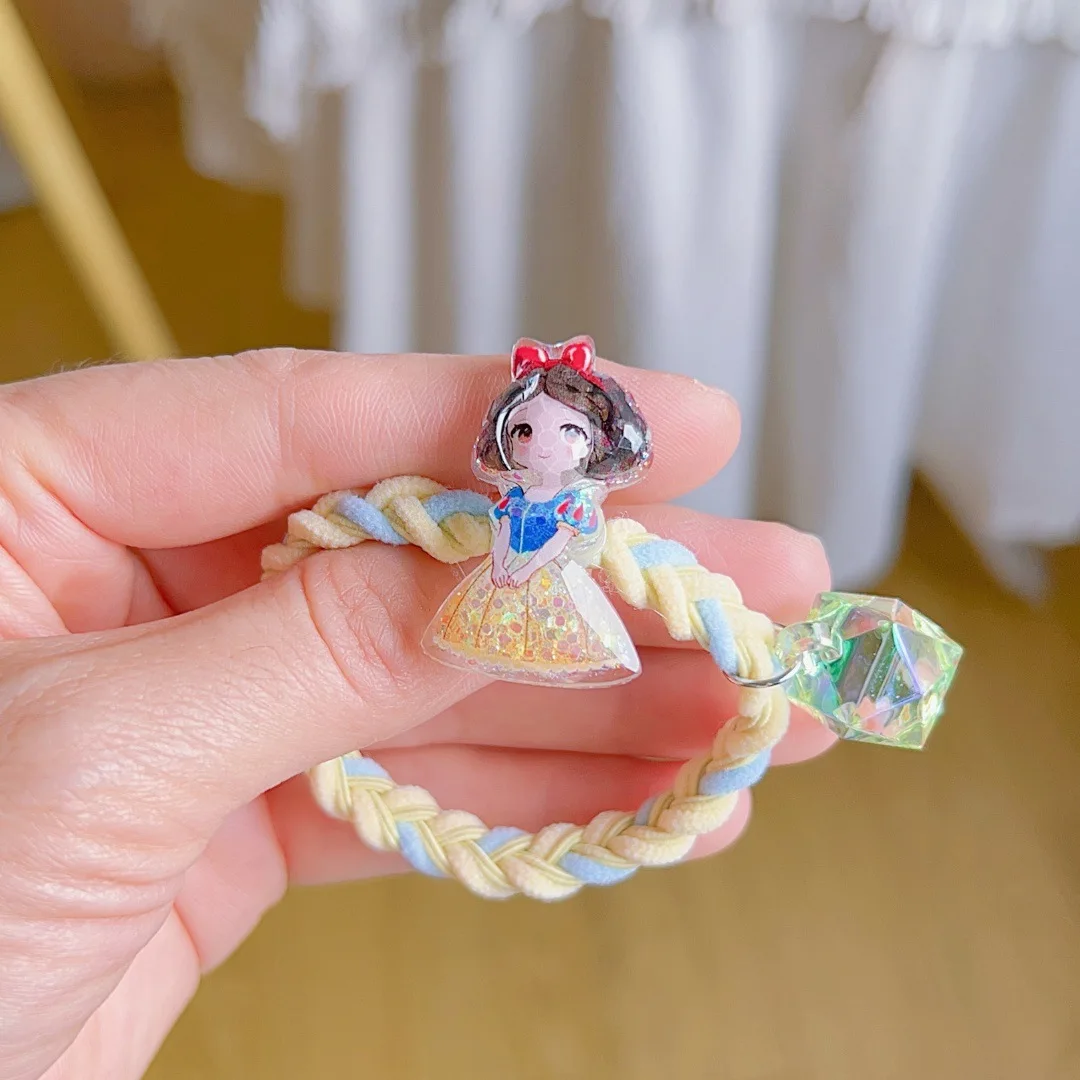 Miniso gesneden gezicht cartoon zeemeermin Sneeuwwitje handgeweven rubberen band Koreaanse schattige hoofdtooi haarcirkel student haaraccessoires