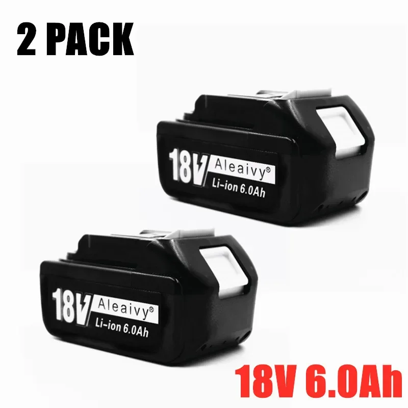 

2 Pack BL1860 18V 6000mAh Rechargealbe Battery for Makita 18V BL1830B BL1860B BL1840B BL1815 LXT-400 18650 Makita 18v Battery