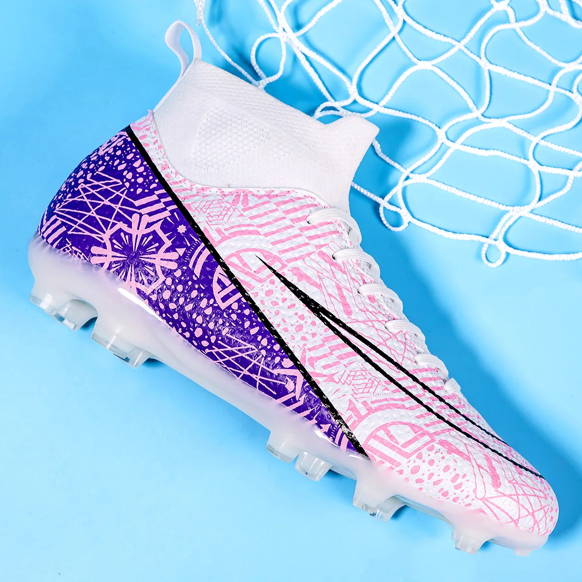 New Men Football Boots Cleats Outdoor Sport Training Breathable Soccer Shoes Long Spikes FG Boys Non Slip Match Comfortable