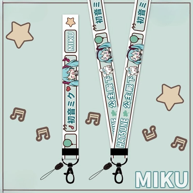 

Hatsune Miku anime cute cartoon girl heart mobile phone hanging neck lanyard kawaii Miku short anti-lost wrist rope holiday gift