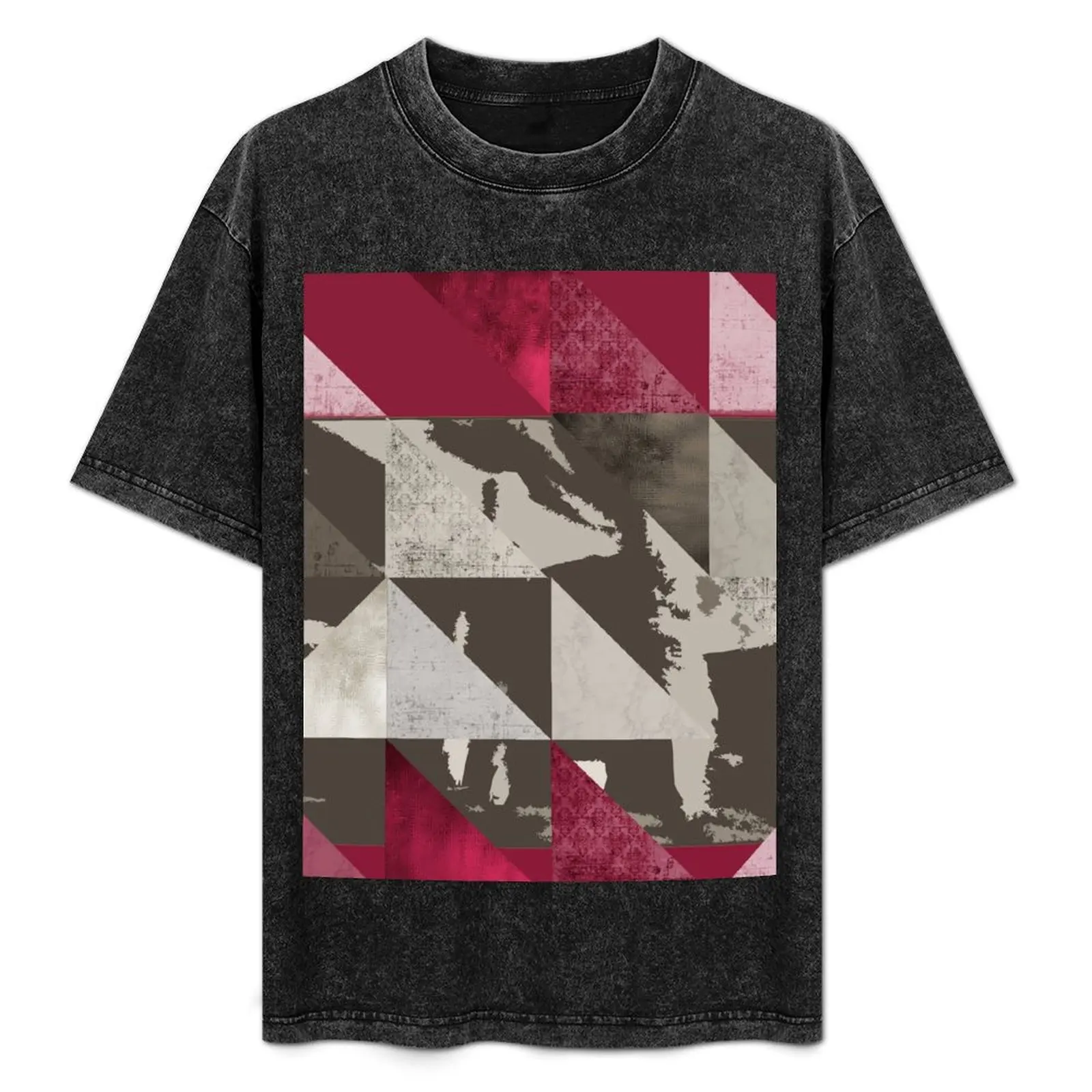 u2 unforgettable fire - camiseta com design gráfico simples e estampa de triângulos